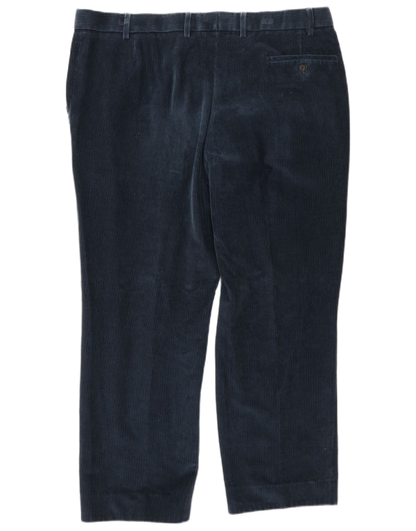 Marks & Spencer Mens Straight Corduroy Trousers W40 L29 Navy Blue Cotton