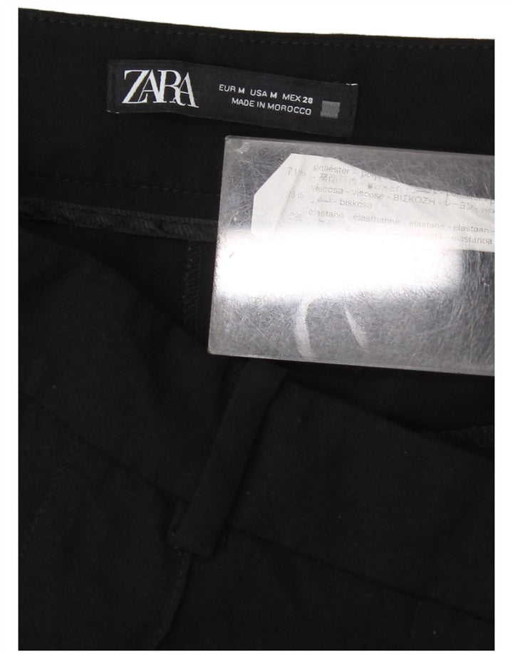 Zara Womens Tapered Pegged Chino Trousers Medium W28 L27 Black Polyester