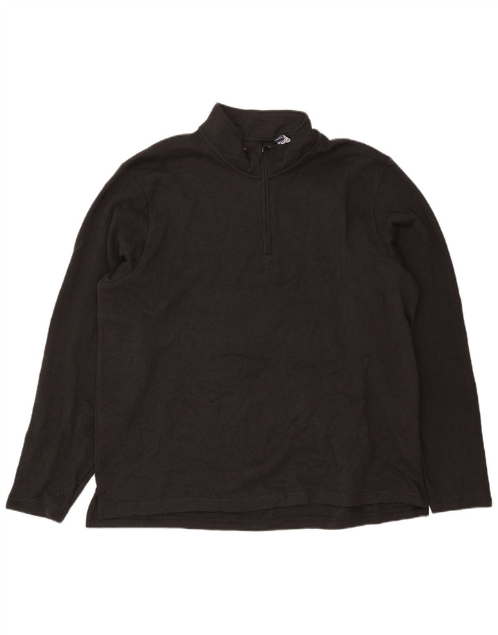 Wrangler Mens Zip Neck Sweatshirt Jumper XL Black Polyester