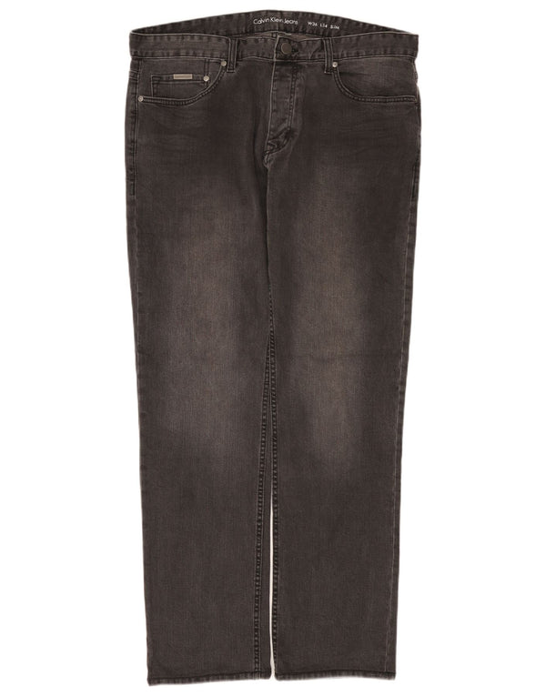 Calvin Klein Mens Slim Jeans W36 L34 Grey Cotton