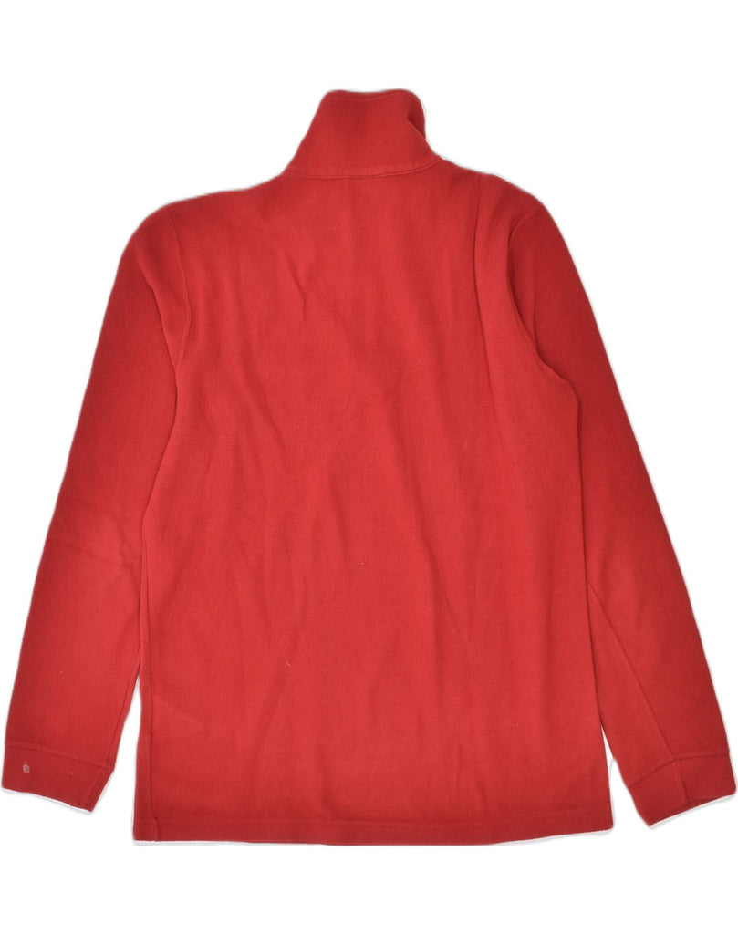 CHAMPION Womens Zip Neck Fleece Jumper UK 12 Medium Red Polyester | Vintage | Thrift | Second-Hand | Used Clothing | Messina Hembry 