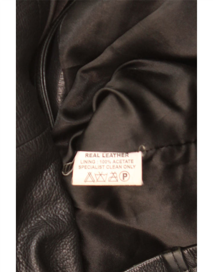 Vintage Mens Leather Jacket UK 40 Large Black Leather