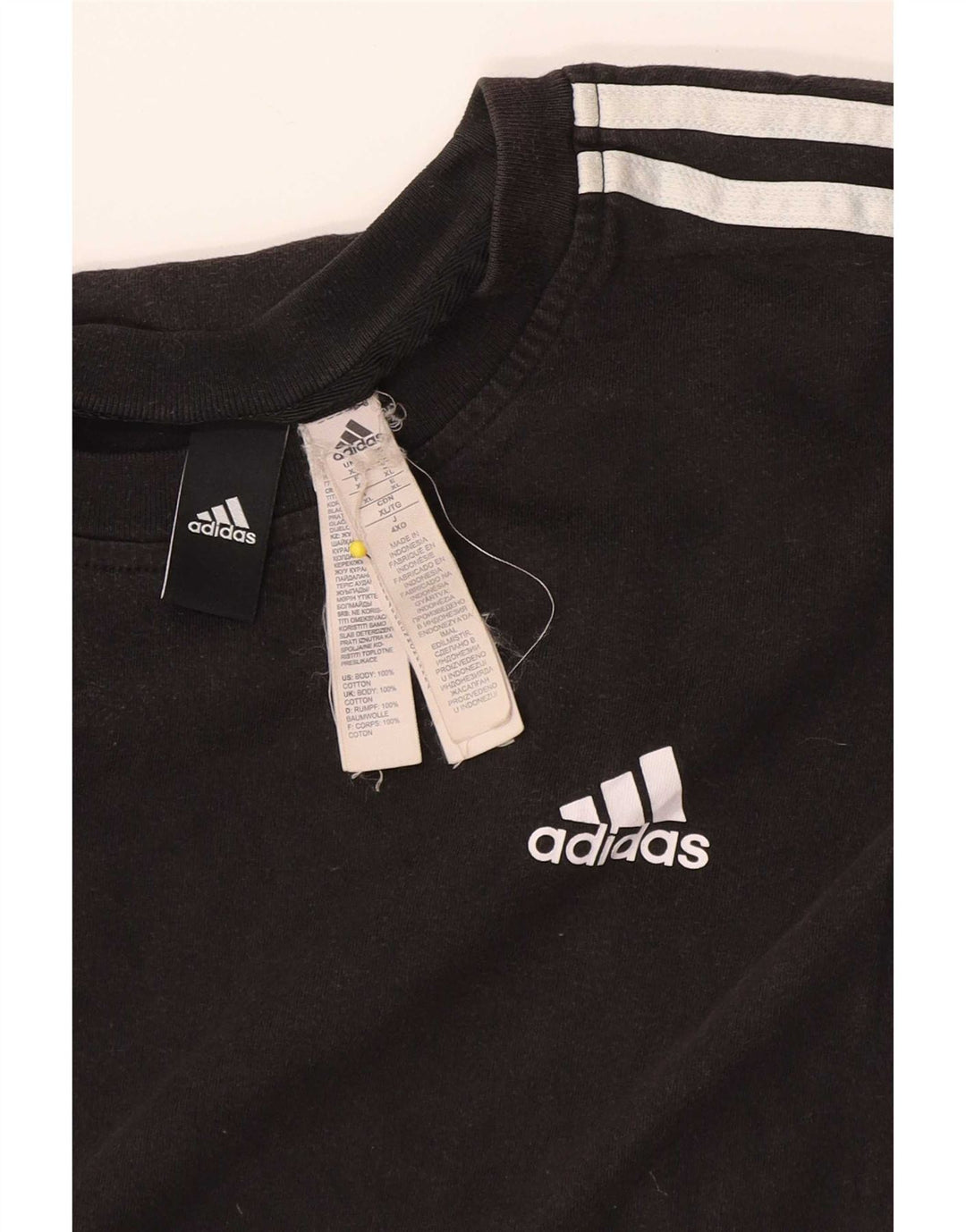Adidas Mens T-Shirt Top XL Black Cotton