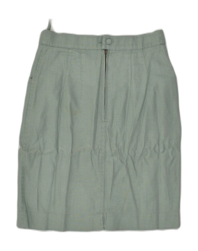 MARC O'POLO Womens Straight Skirt UK 12 Medium  W28 Green Linen | Vintage Marc O'Polo | Thrift | Second-Hand Marc O'Polo | Used Clothing | Messina Hembry 