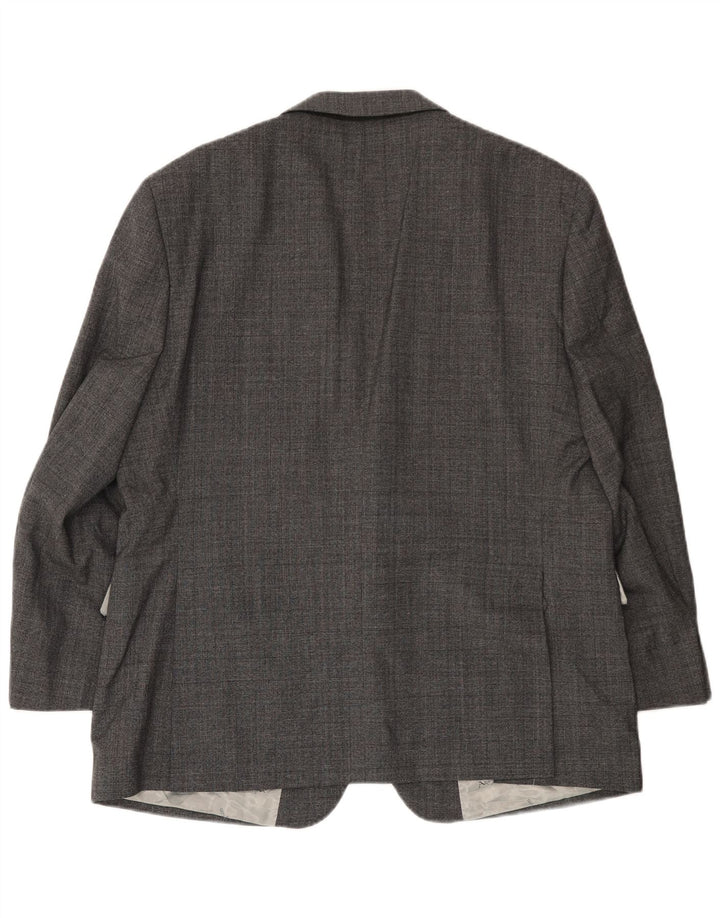 Aquascutum Mens 2 Button Blazer Jacket UK 46 3XL Grey Wool