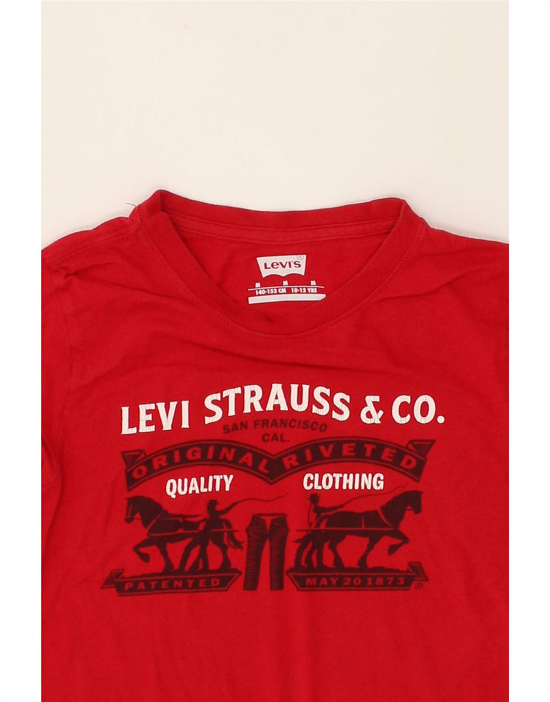 LEVI'S Boys Graphic Top Long Sleeve 10-11 Years Medium  Red | Vintage Levi's | Thrift | Second-Hand Levi's | Used Clothing | Messina Hembry 