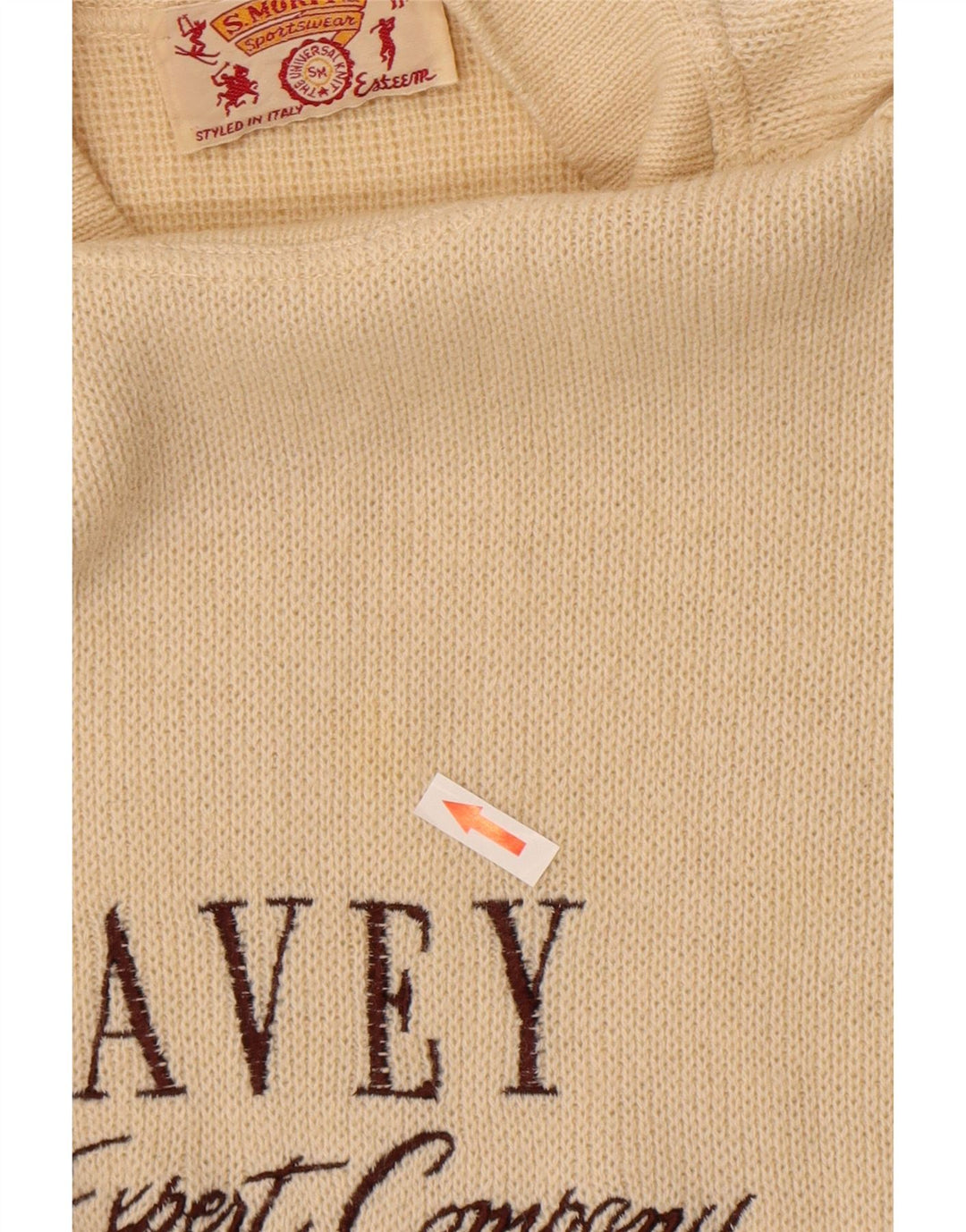 S.Moritz Mens Graphic Turtle Neck Jumper Sweater Large Beige