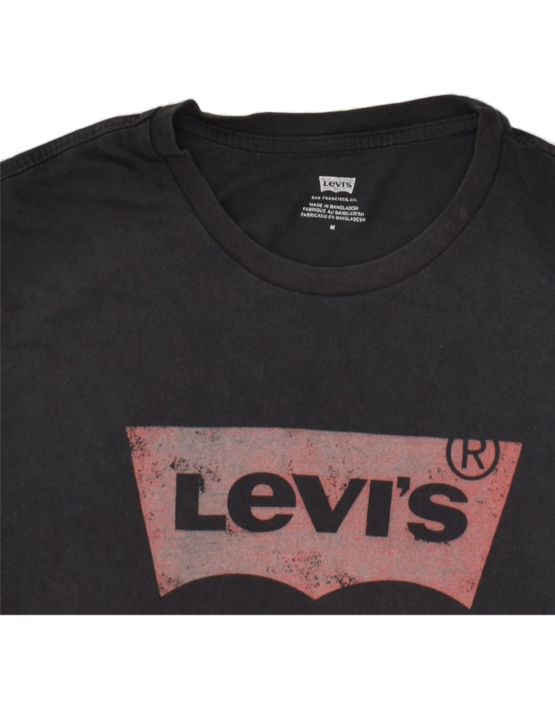 LEVI'S Mens Graphic T-Shirt Top Medium Black Cotton Vintage Levi's and Second-Hand Levi's from Messina Hembry 