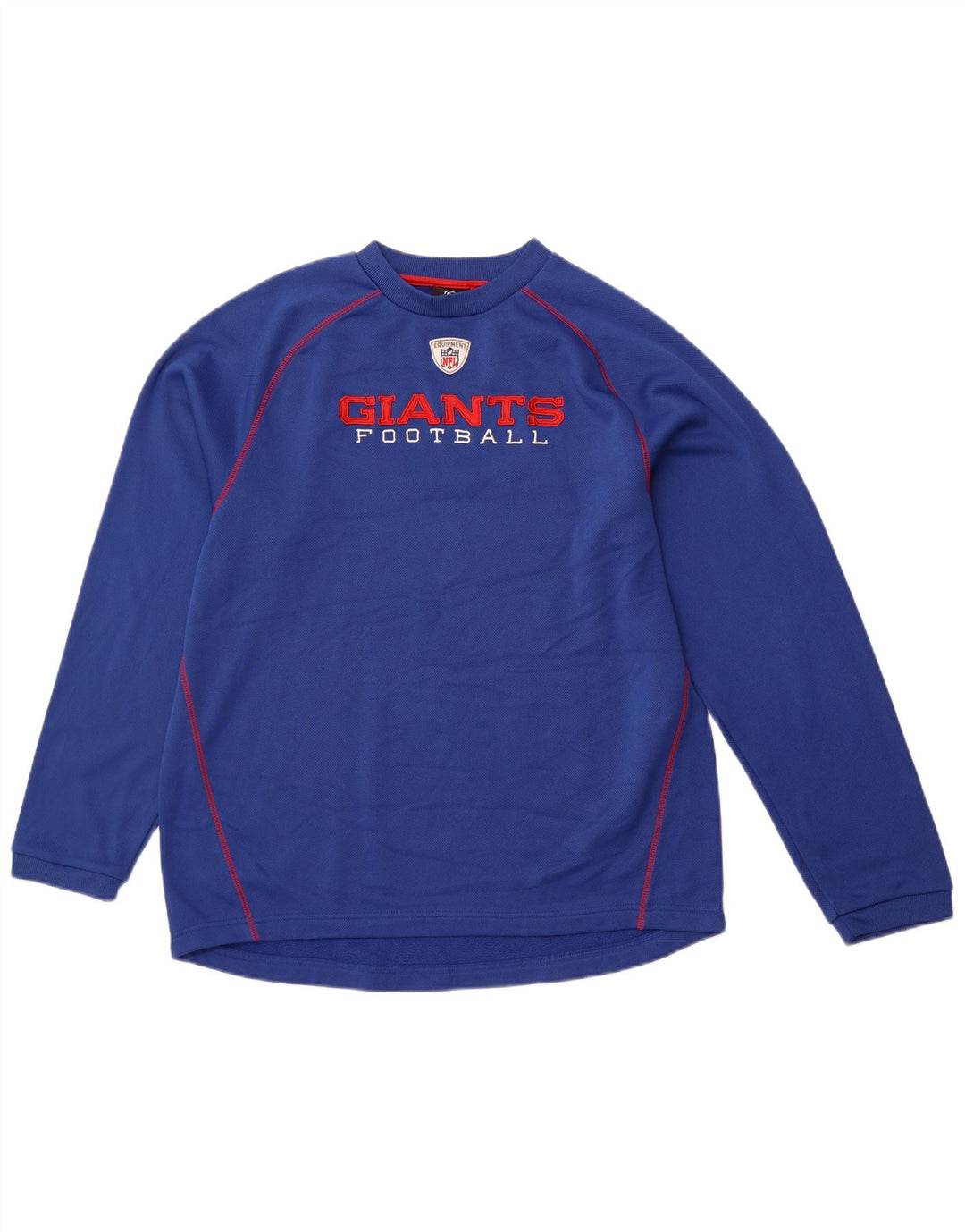 REEBOK Mens Giants Graphic Top Long Sleeve Large Blue Polyester