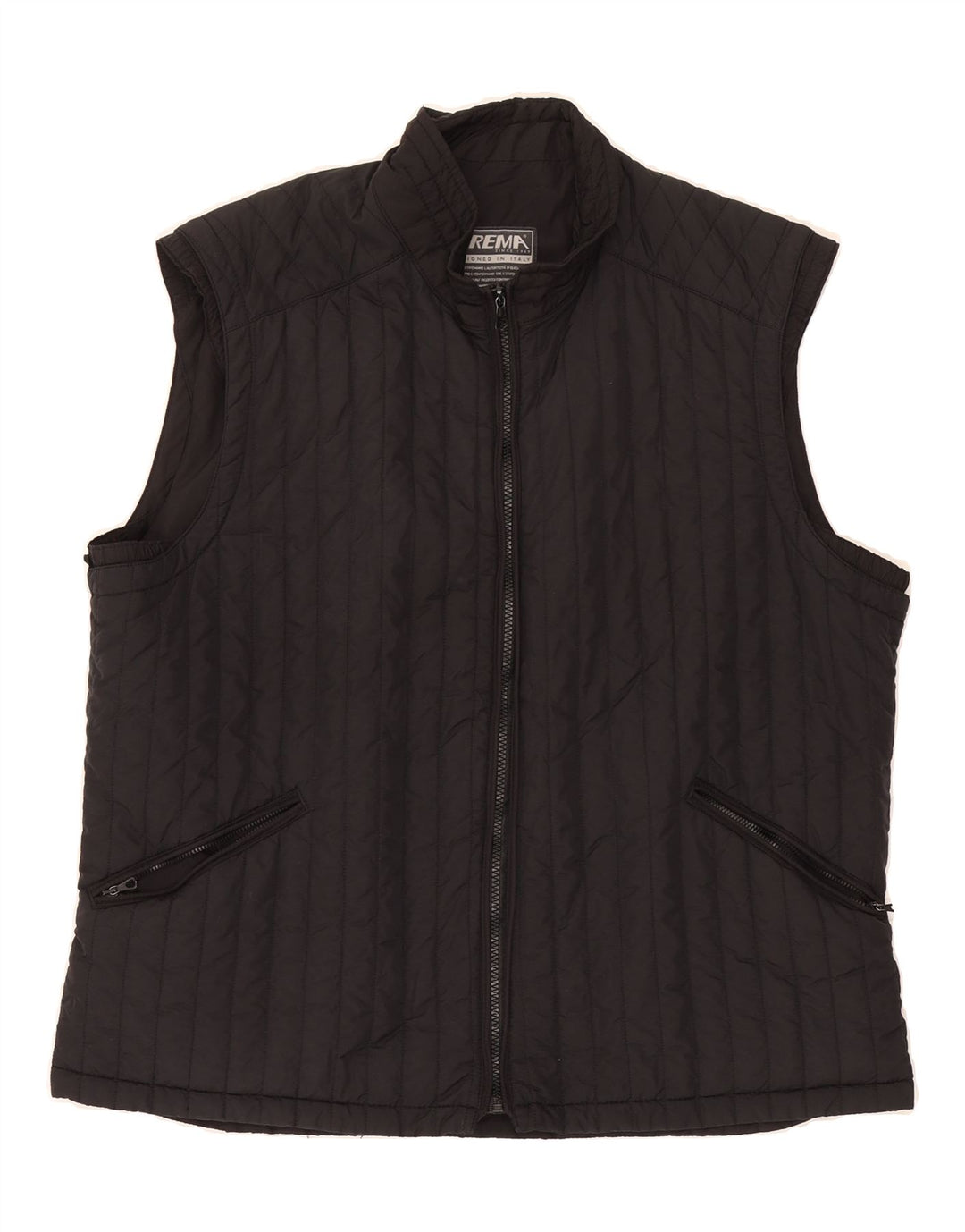 BREMA Mens Padded Gilet IT 54 2XL Black Polyamide Vintage Brema and Second-Hand Brema from Messina Hembry 