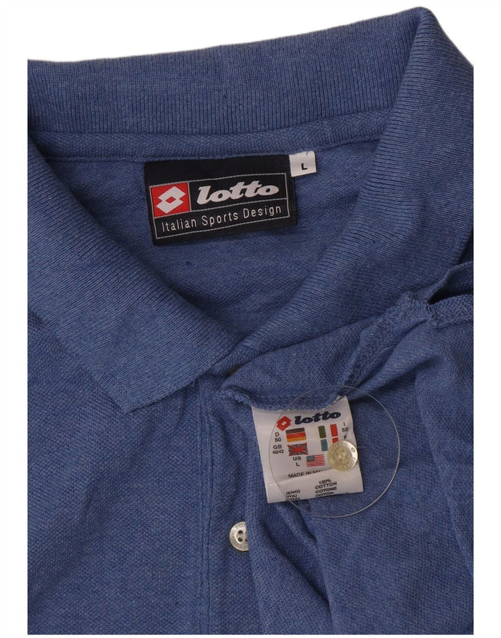 Lotto Mens Polo Shirt Large Blue Cotton