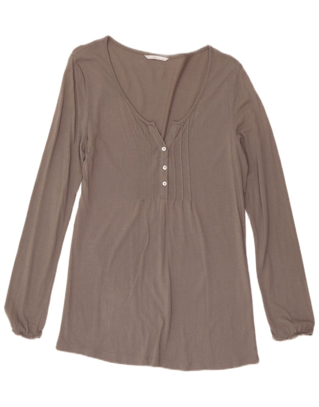 Carrera Womens Top Long Sleeve UK 12 Medium Grey Cotton