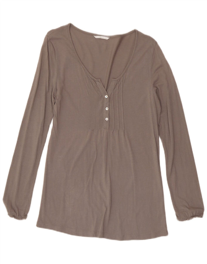 Carrera Womens Top Long Sleeve UK 12 Medium Grey Cotton