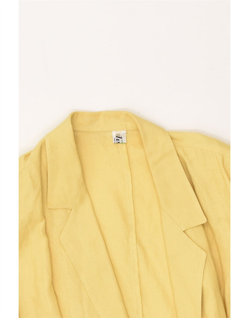 VINTAGE Womens Short Sleeve 1 Button Blazer Jacket IT 46 Large Yellow | Vintage Vintage | Thrift | Second-Hand Vintage | Used Clothing | Messina Hembry 