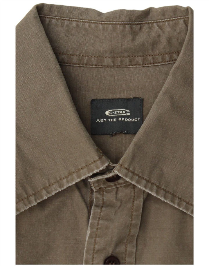 G-STAR Mens Shirt Medium Grey Cotton