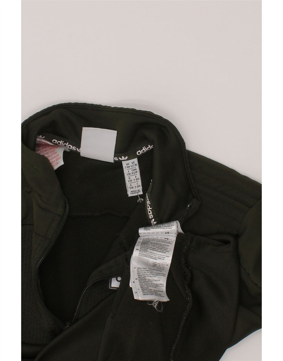 Adidas Boys Graphic Zip Neck Sweatshirt Jumper 7-8 Years Green Polyester