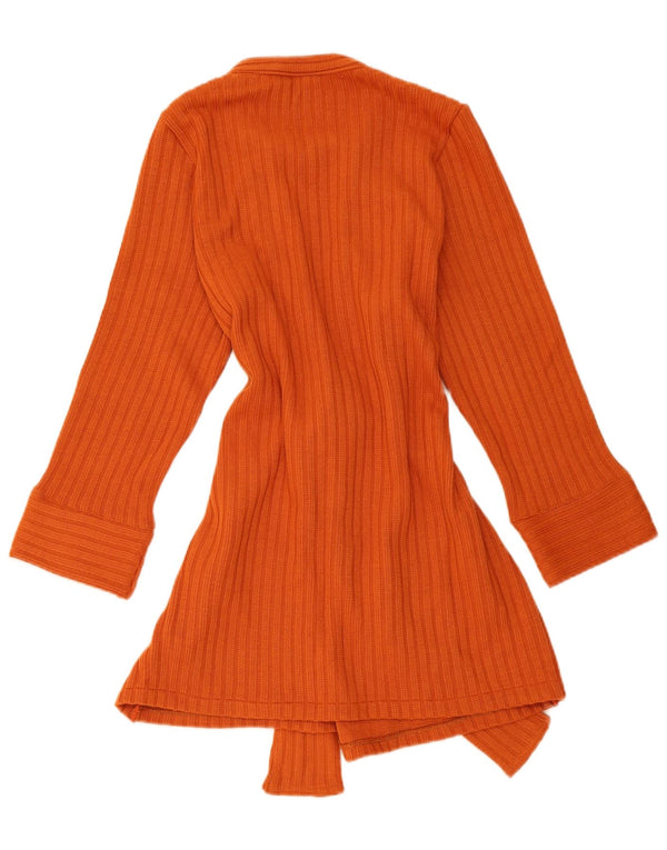 Vintage Womens Longline Cardigan Sweater UK 8 Small Orange