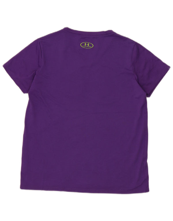 Under Armour Boys Heat Gear Graphic T-Shirt Top 9-10 Years Medium Purple