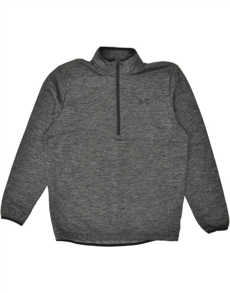 UNDER ARMOUR Mens Zip Neck Sweatshirt Jumper Medium Grey Cotton | Vintage Under Armour | Thrift | Second-Hand Under Armour | Used Clothing | Messina Hembry 