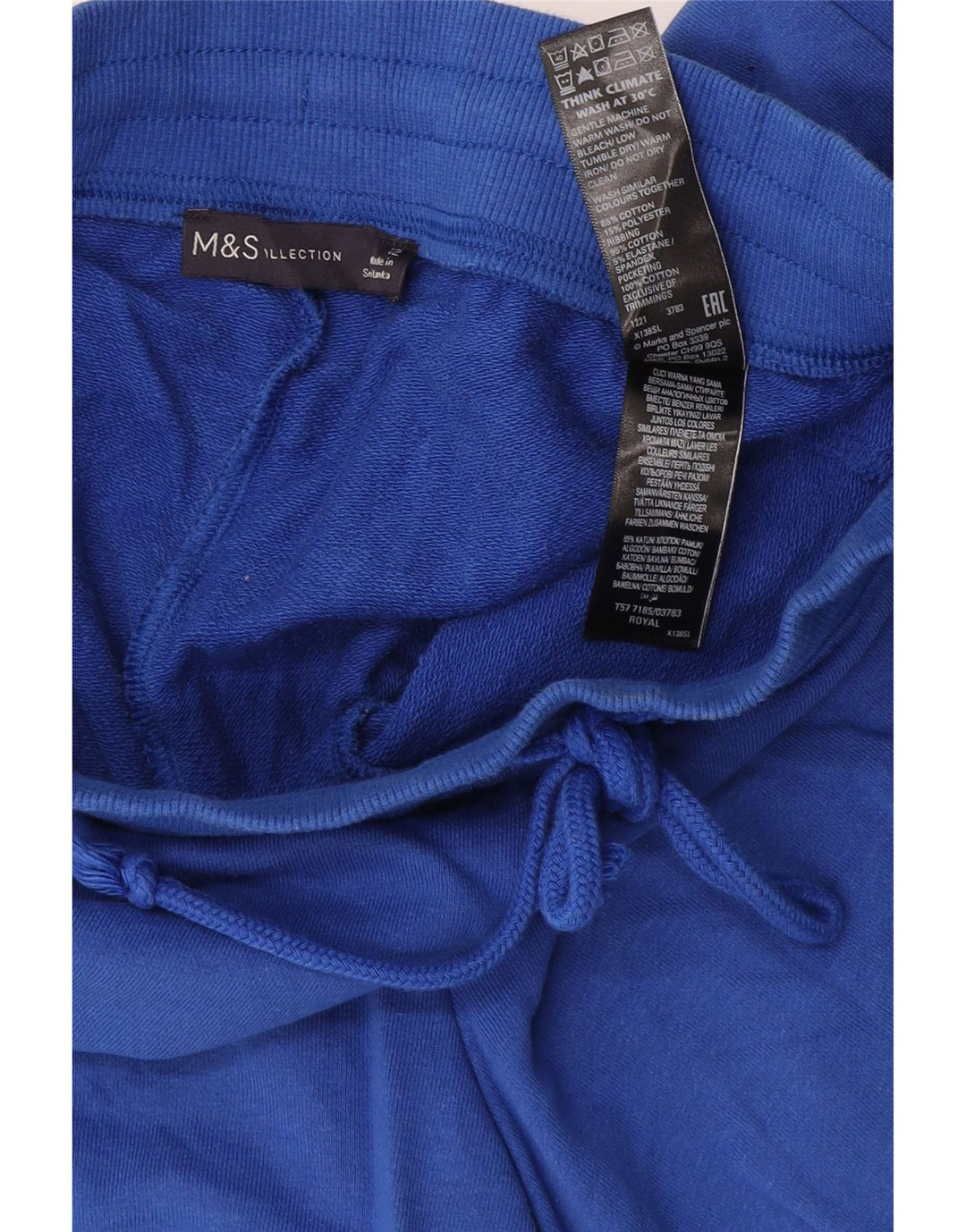 Marks & Spencer Womens Sport Shorts UK 12 Medium  Blue Cotton