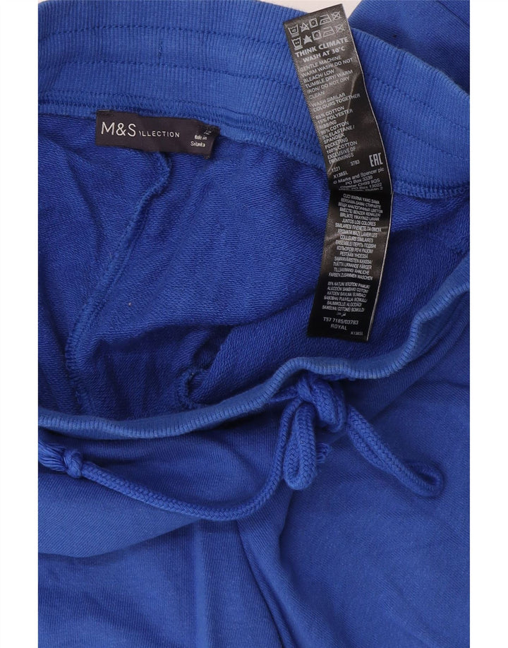 Marks & Spencer Womens Sport Shorts UK 12 Medium  Blue Cotton