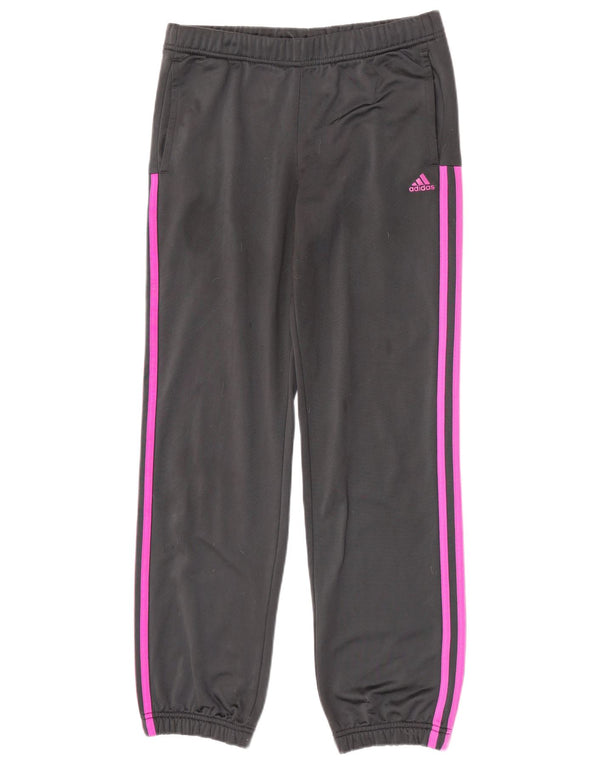 Adidas Girls Tracksuit Trousers Joggers 14-15 Years Grey Polyester