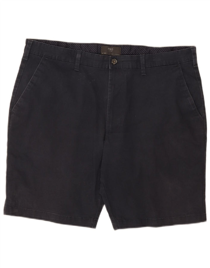 Marks & Spencer Mens Chino Shorts W38 XL Navy Blue Cotton
