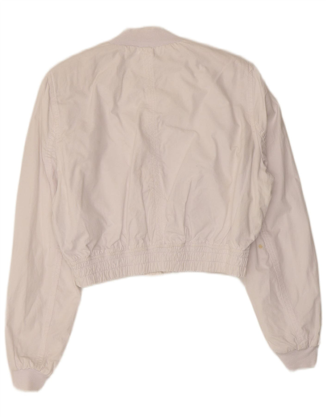 Zara Womens Oversized Bomber Jacket UK 10 Small White Cotton