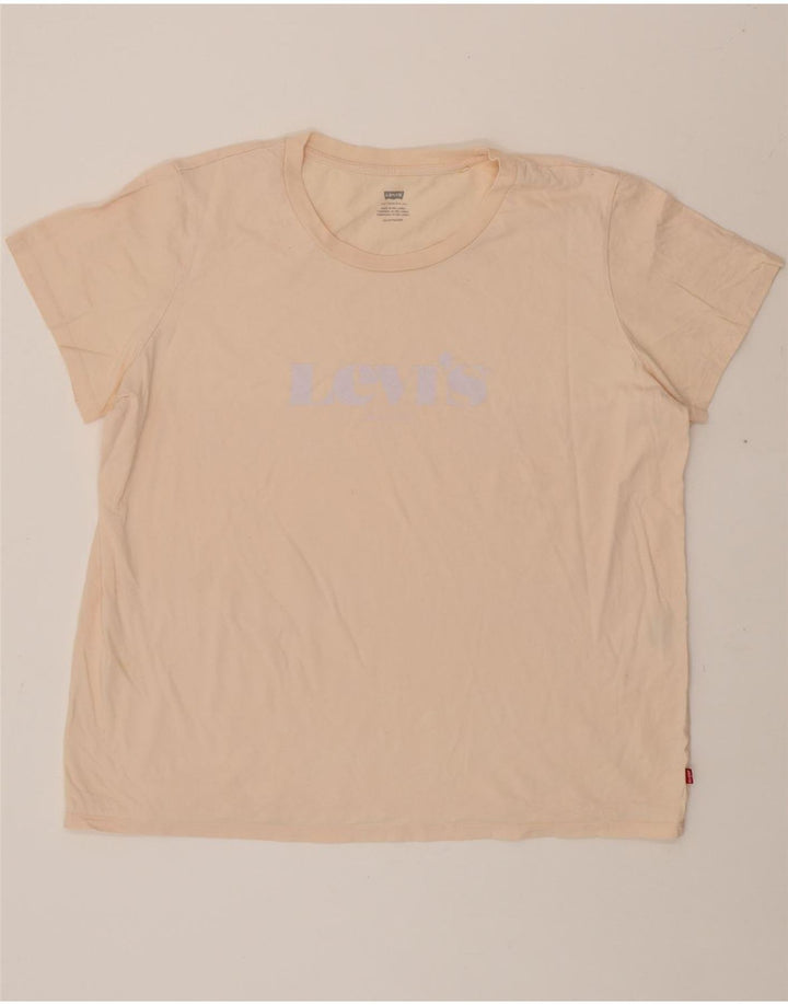 LEVI'S Womens Graphic T-Shirt Top UK 20 2XL Pink Vintage Levi's and Second-Hand Levi's from Messina Hembry 