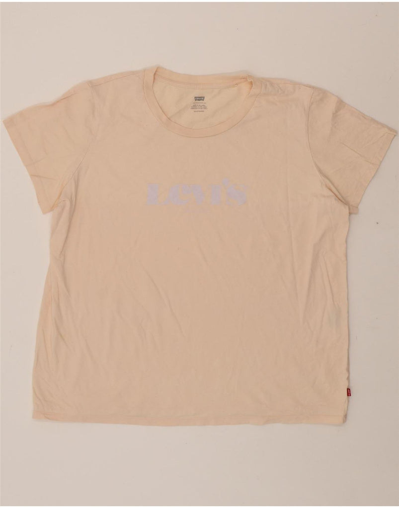 LEVI'S Womens Graphic T-Shirt Top UK 20 2XL Pink Vintage Levi's and Second-Hand Levi's from Messina Hembry 