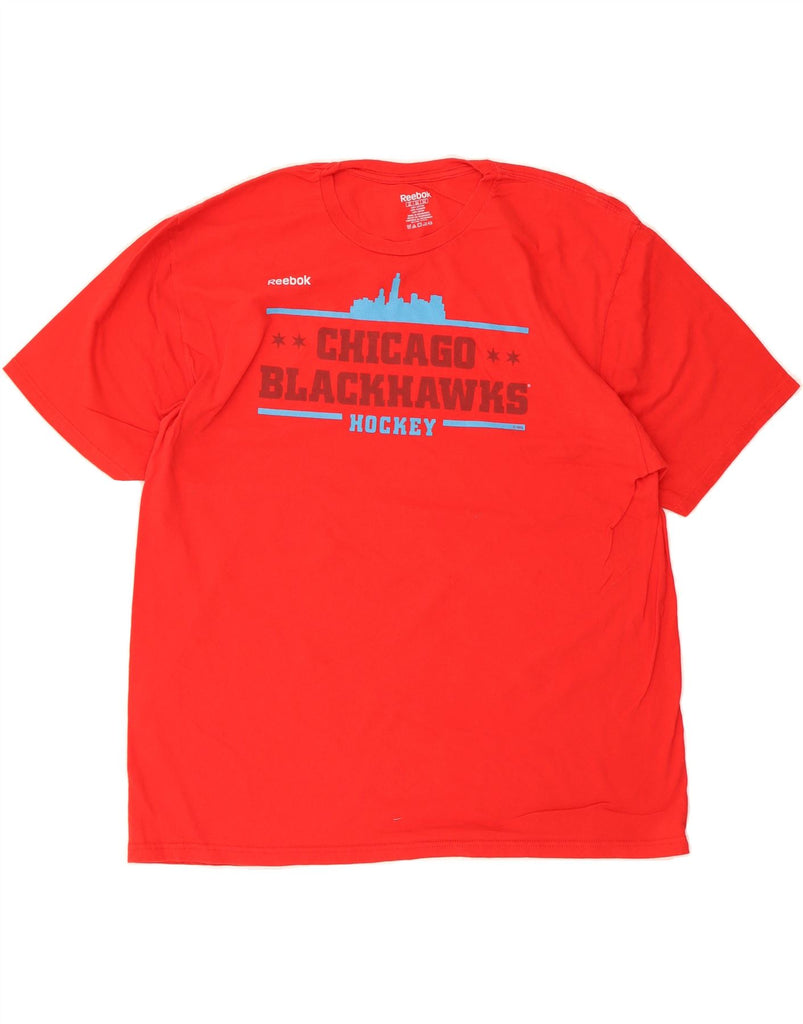REEBOK Mens Chicago Blackhawks Graphic T-Shirt Top 2XL Red Cotton Vintage Reebok and Second-Hand Reebok from Messina Hembry 
