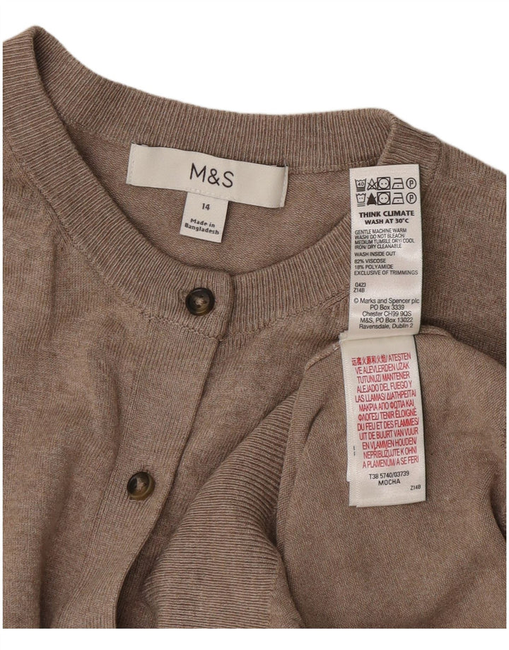 Marks & Spencer Womens Cardigan Sweater UK 14 Medium Grey Viscose