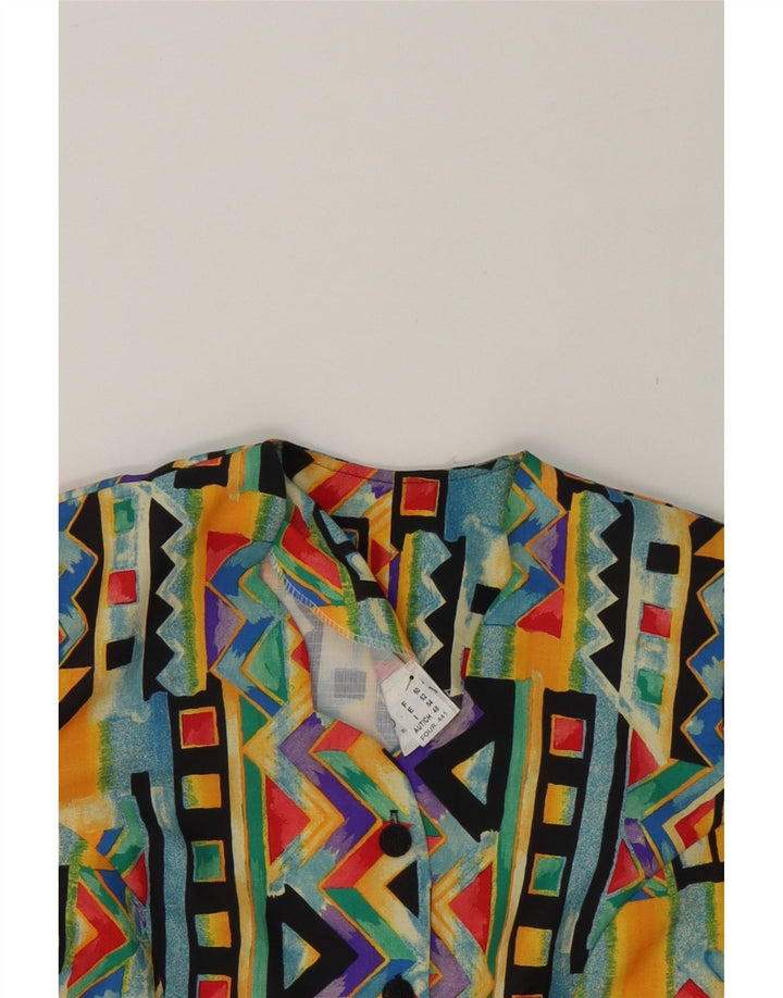 DAMART Womens 4 Button Blazer Jacket UK 12 Medium Multicoloured Geometric Vintage Damart and Second-Hand Damart from Messina Hembry 