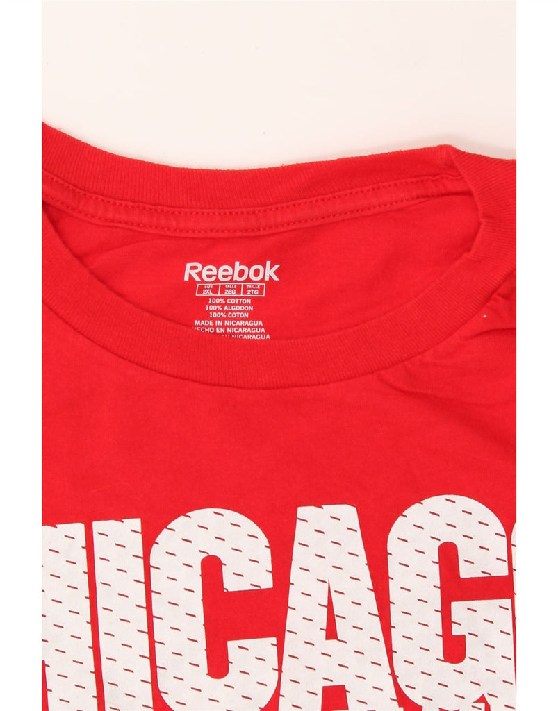 REEBOK Mens Chicago Blackhawks Graphic T-Shirt Top 2XL Red Cotton Vintage Reebok and Second-Hand Reebok from Messina Hembry 