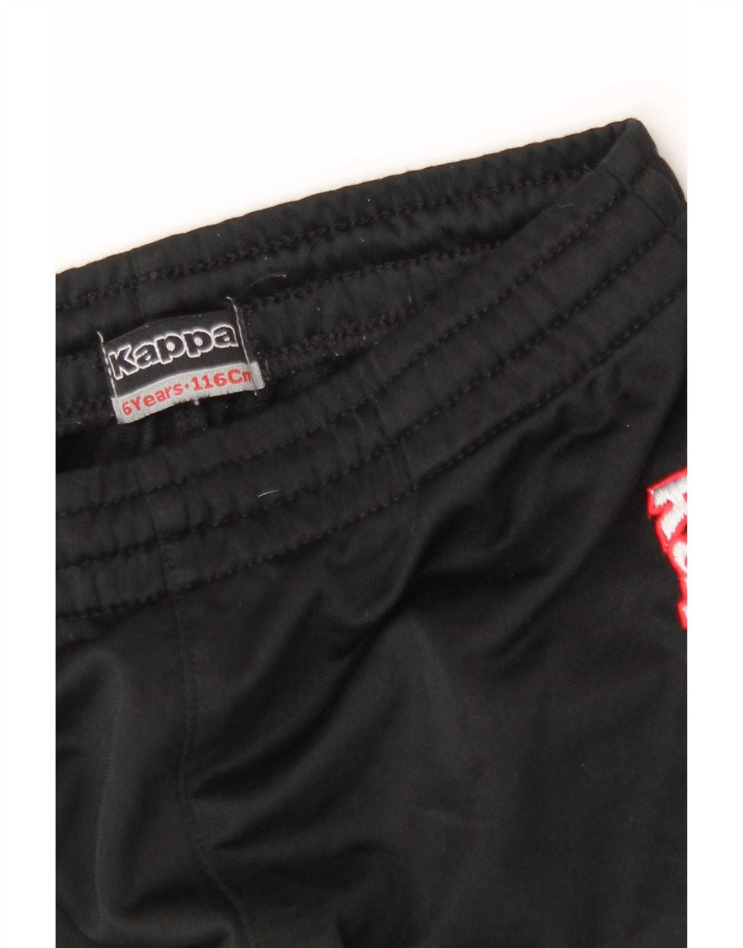 Kappa Boys Graphic Tracksuit Trousers Joggers 5-6 Years Black