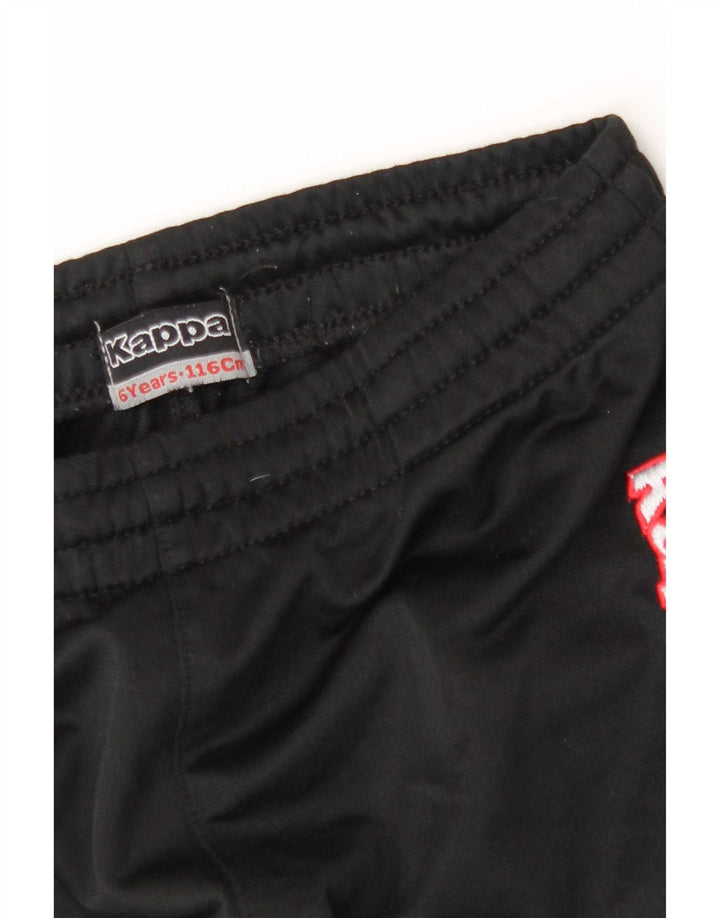Kappa Boys Graphic Tracksuit Trousers Joggers 5-6 Years Black