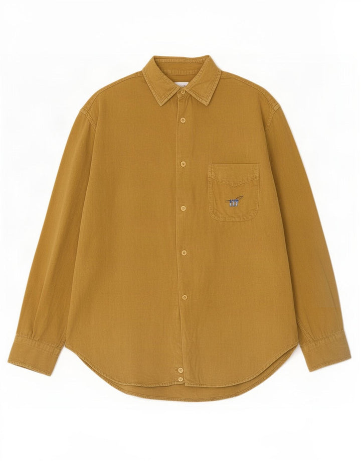 Henry Cottons Mens Corduroy Shirt Size 38 15 Medium Khaki