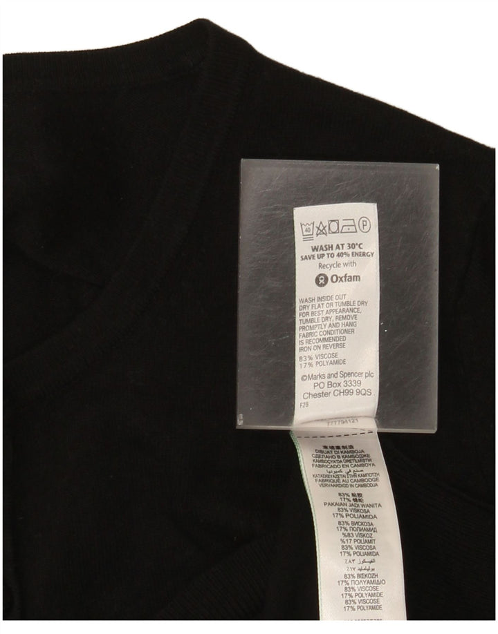 Marks & Spencer Womens Cardigan Sweater UK 16 Large  Black Viscose