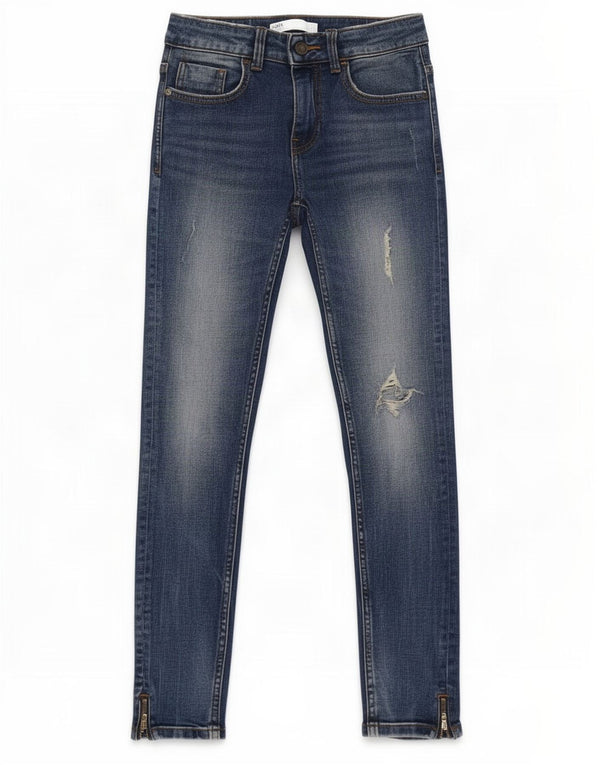 Zara Womens Distressed Skinny Jeans EU 34 2XS W24 L25 Blue