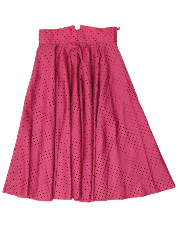 Vintage Womens A-Line Skirt W30 Medium Pink Spotted