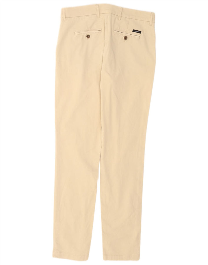 Calvin Klein Mens Slim Chino Trousers W31 L32 Beige