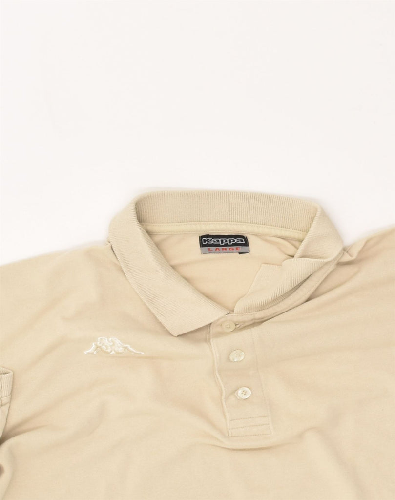 KAPPA Mens Polo Shirt Large Beige Cotton | Vintage Kappa | Thrift | Second-Hand Kappa | Used Clothing | Messina Hembry 