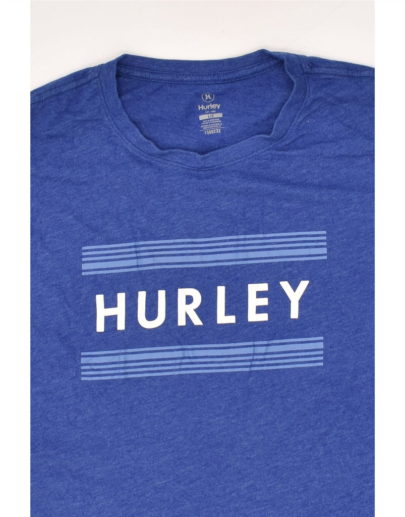 HURLEY Mens Graphic T-Shirt Top Large Blue Cotton | Vintage Hurley | Thrift | Second-Hand Hurley | Used Clothing | Messina Hembry 