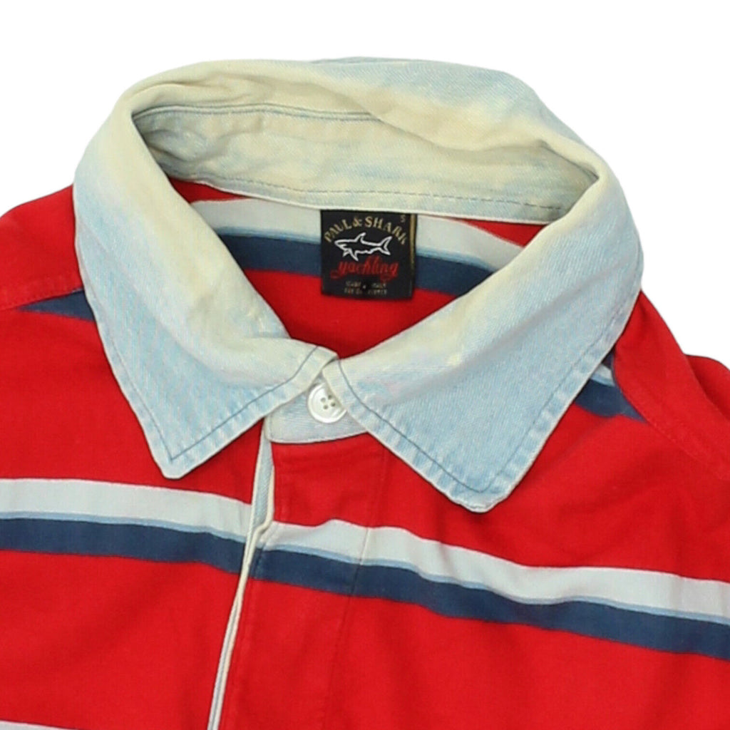 Paul & Shark Mens Red Half Button Striped Shirt | Vintage High End Designer VTG | Vintage Messina Hembry | Thrift | Second-Hand Messina Hembry | Used Clothing | Messina Hembry 
