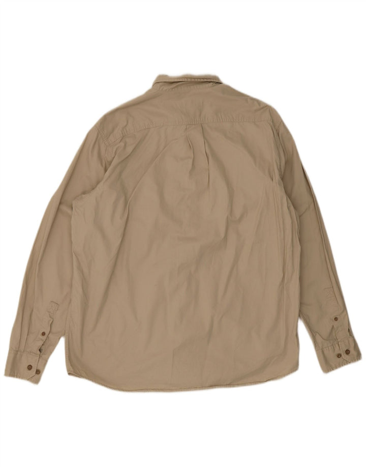 Eddie Bauer Mens Shirt Large Beige Cotton