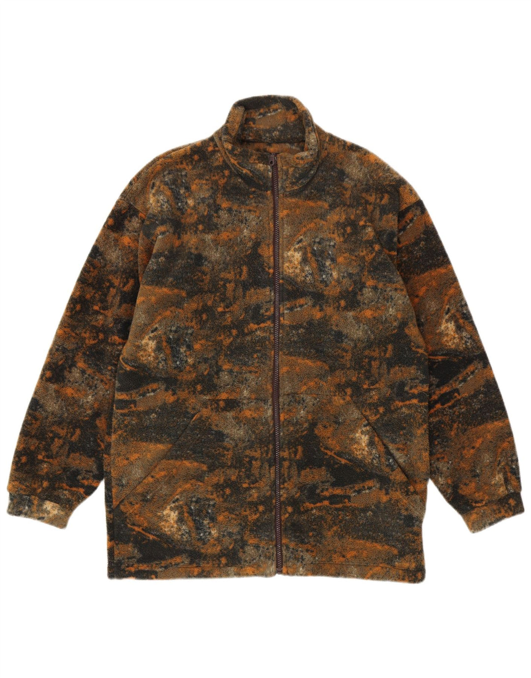 Vintage Mens Fleece Jacket UK 40 Large Multicoloured Flecked Polyester