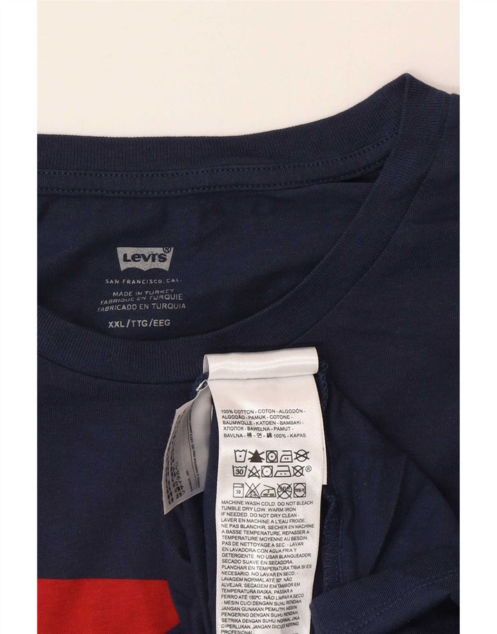 Levi's Mens Graphic T-Shirt Top 2XL Navy Blue Cotton