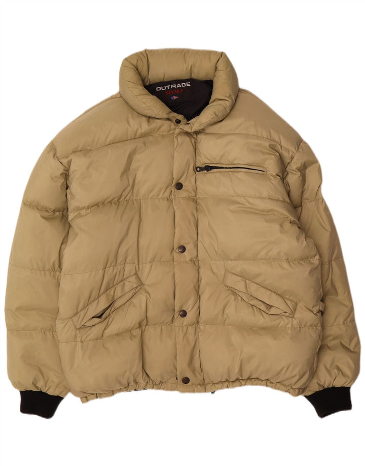 Outrage Mens Padded Jacket UK 42 XL Beige