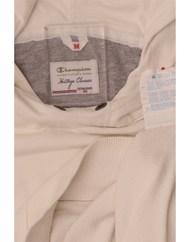 Champion Womens Heritage Classics Graphic Hoodie Jumper UK 14 Medium White