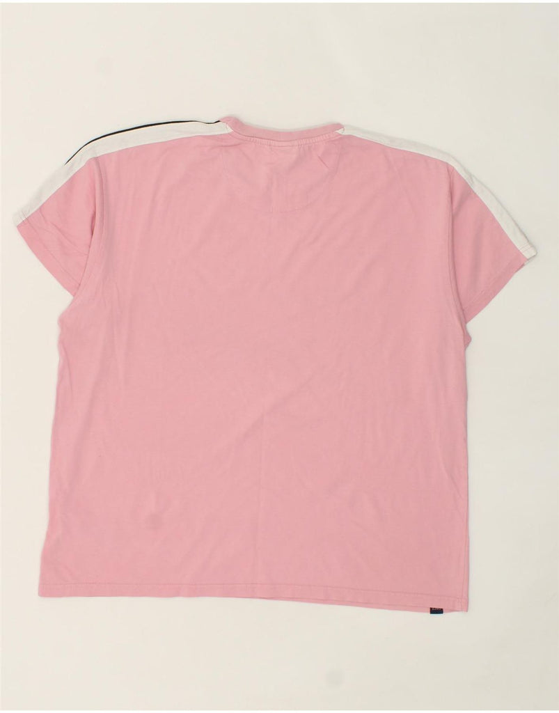 ELLESSE Womens Oversized Graphic T-Shirt Top UK 16 Large Pink Cotton Vintage Ellesse and Second-Hand Ellesse from Messina Hembry 